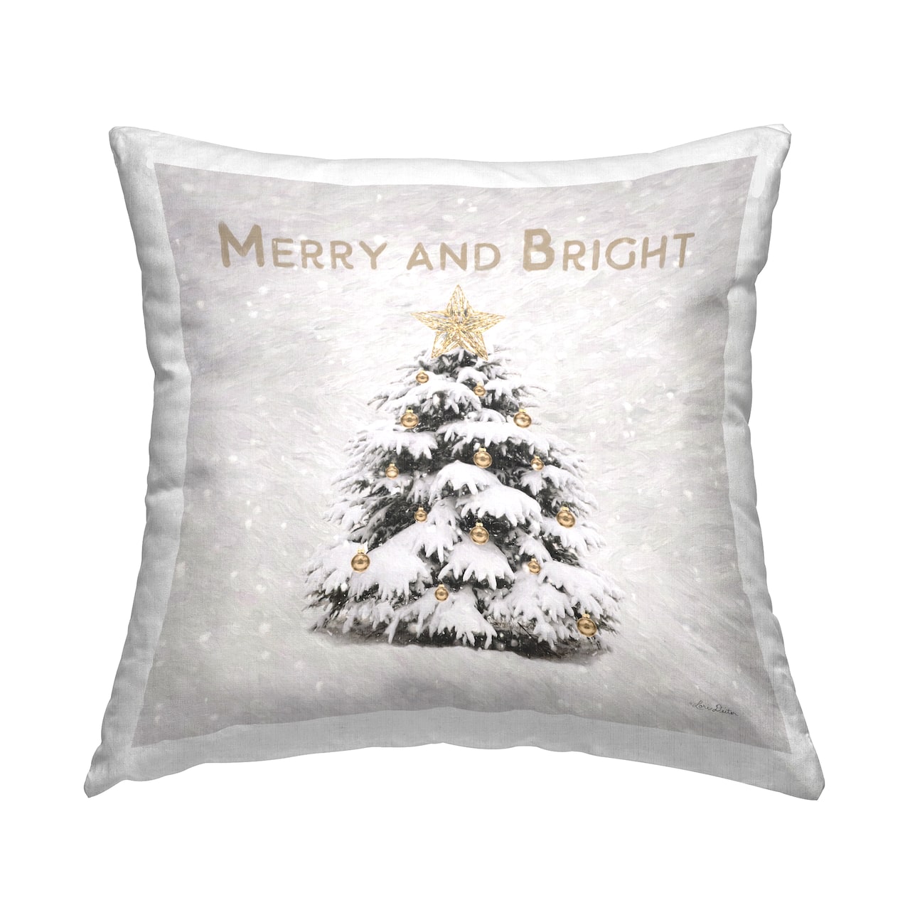 Stupell Industries Merry & Bright Snowy Winter Throw Pillow